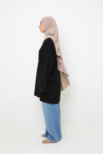 Maxi-T-Shirt in Schwarz