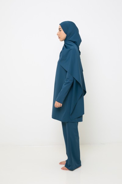 Burkini palazzo azul petróleo