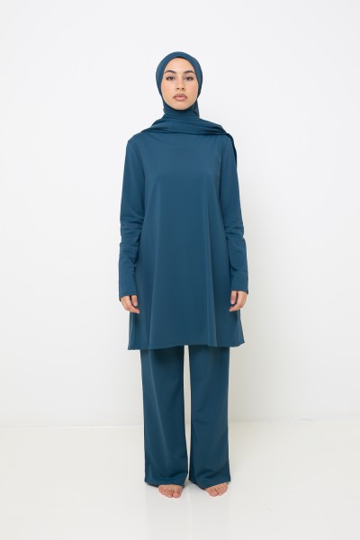 Burkini palazzo azul petróleo
