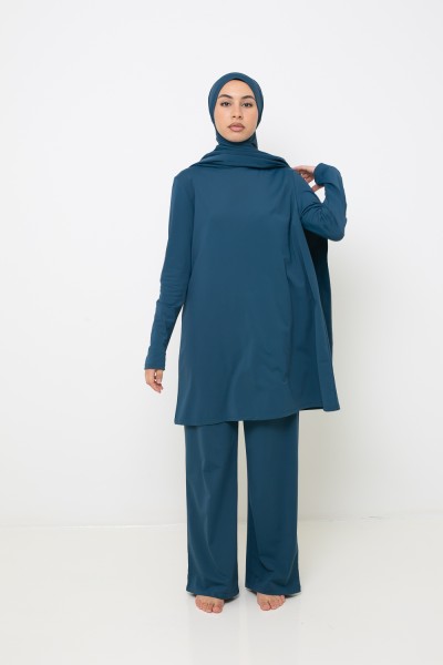 Burkini palazzo azul petróleo