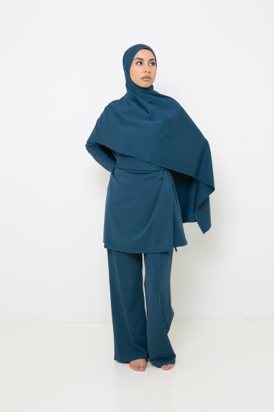 Burkini palazzo azul petróleo