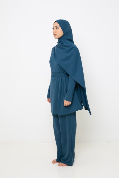 Burkini palazzo azul petróleo