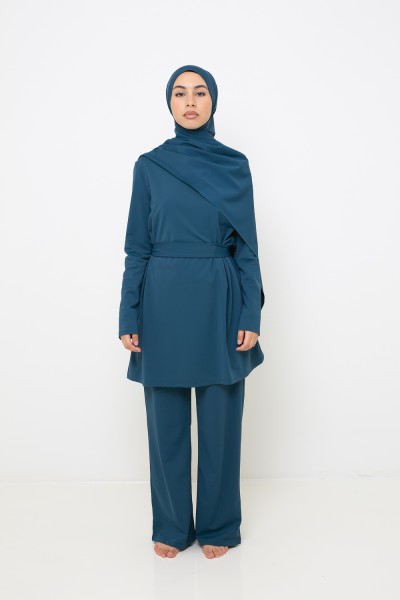 Burkini palazzo azul petróleo