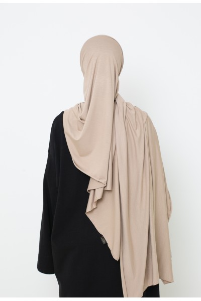 Jersey hijab de lujo suave color greige