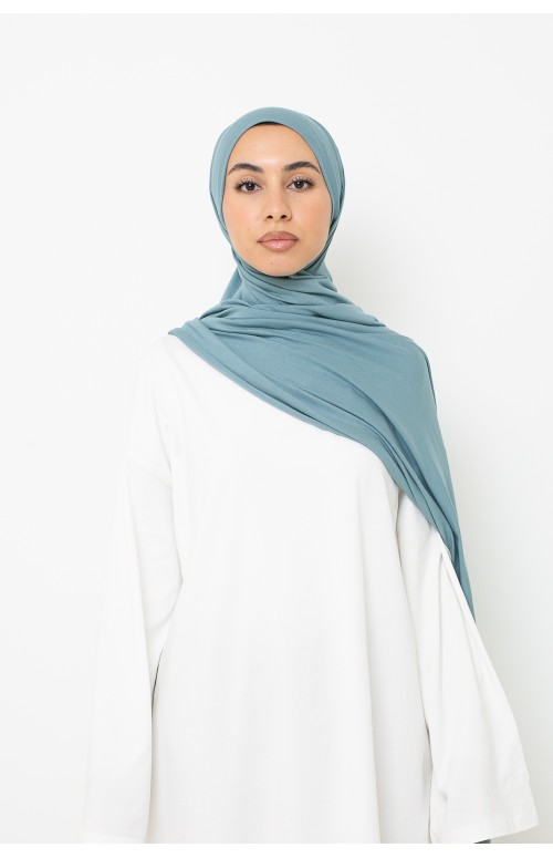 Hijab Jersey à nouer bleu