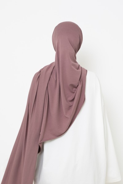 Hijab jersey luxe soft prêt à nouer prune