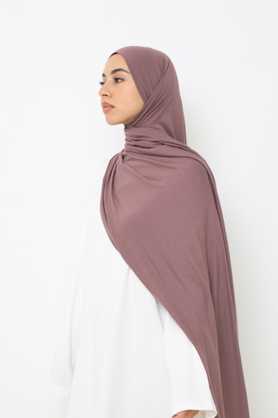 Hijab jersey luxe soft prêt à nouer prune