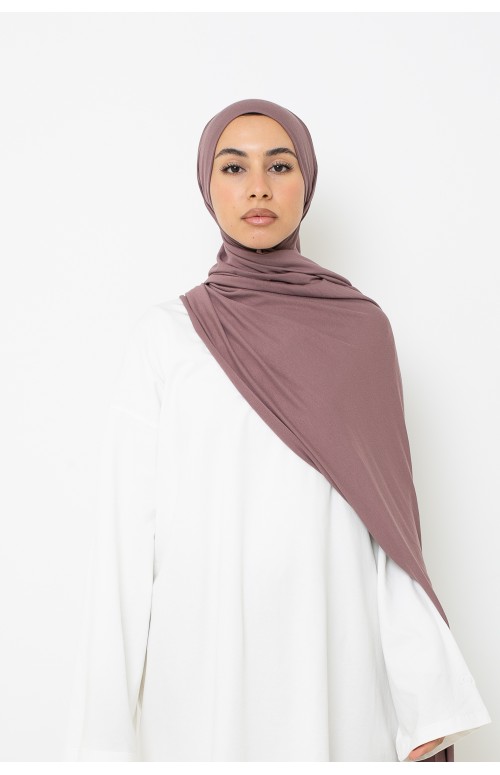 Hijab Jersey prêt à nouer prune