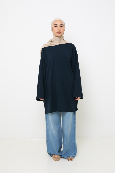 Marineblaues Maxi-T-Shirt