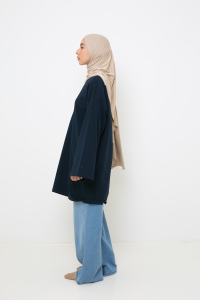 Marineblaues Maxi-T-Shirt