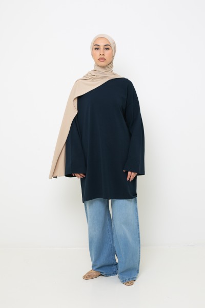 Marineblaues Maxi-T-Shirt
