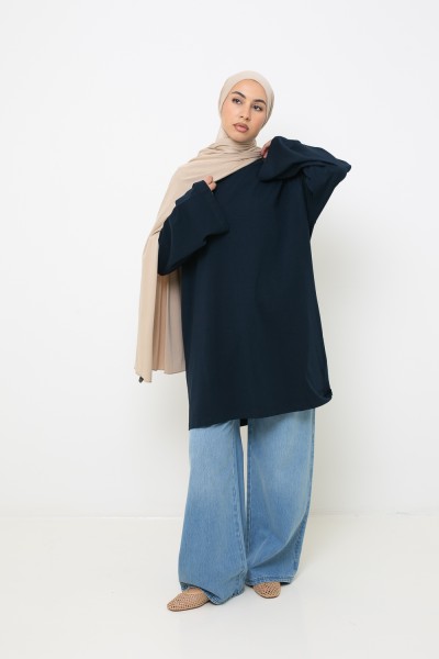 Marineblaues Maxi-T-Shirt