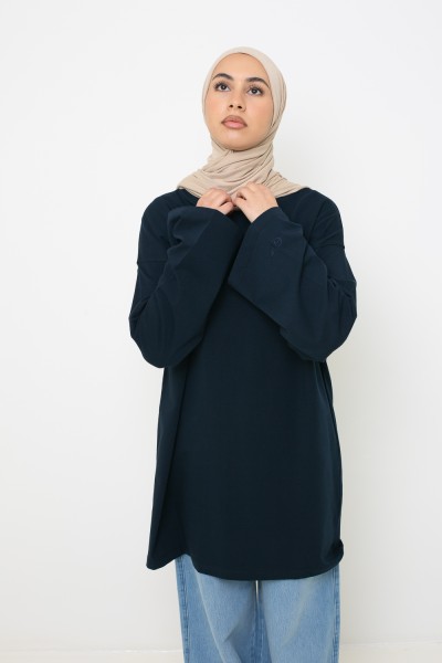 Marineblaues Maxi-T-Shirt