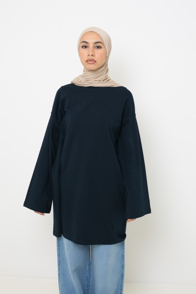 Marineblaues Maxi-T-Shirt