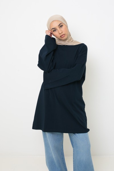 Marineblaues Maxi-T-Shirt