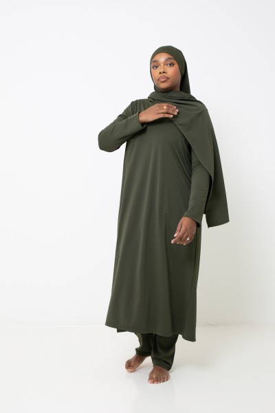 Burkini hiyab largo color caqui