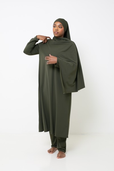 Burkini hiyab largo color caqui