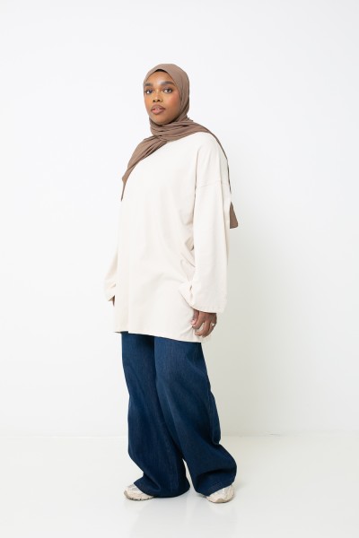 Maxi cream t-shirt