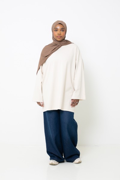 Maxi cream t-shirt