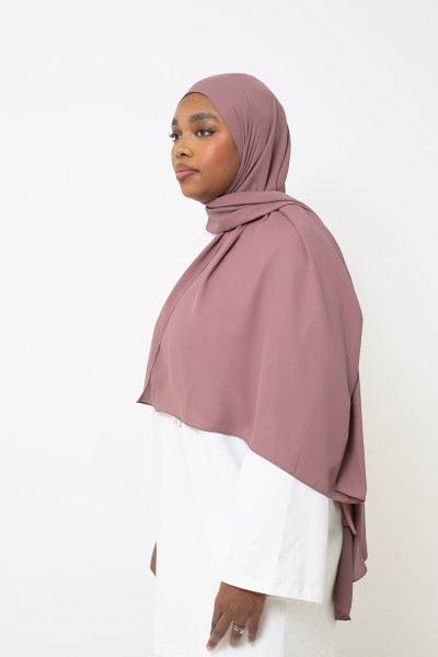 Hiyab de muselina de lujo en color rosa nude