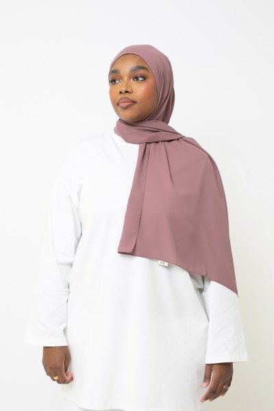 Hiyab de muselina de lujo en color rosa nude