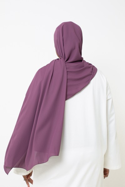 Hiyab de gasa de lujo color ciruela