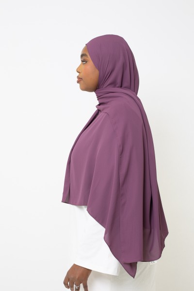 Hiyab de gasa de lujo color ciruela
