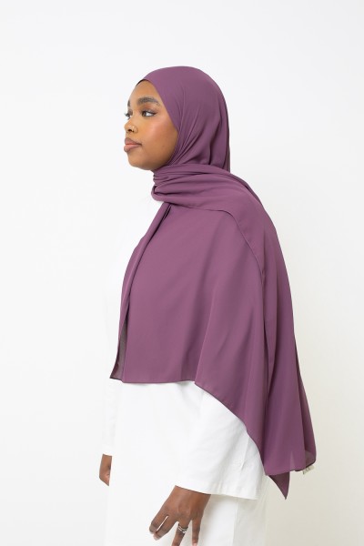 Hiyab de gasa de lujo color ciruela