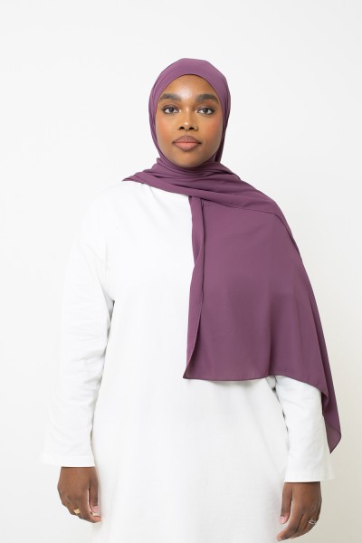 Hiyab de gasa de lujo color ciruela