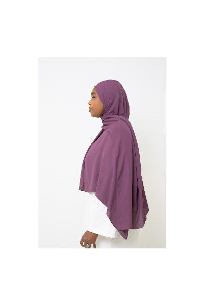 Hiyab de gasa de lujo color ciruela