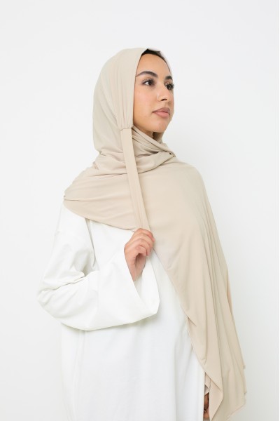 Ready-to-tie hijab Jersey premium cream