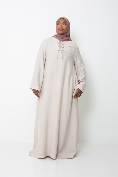 Vestido alto color crema Tanjiya