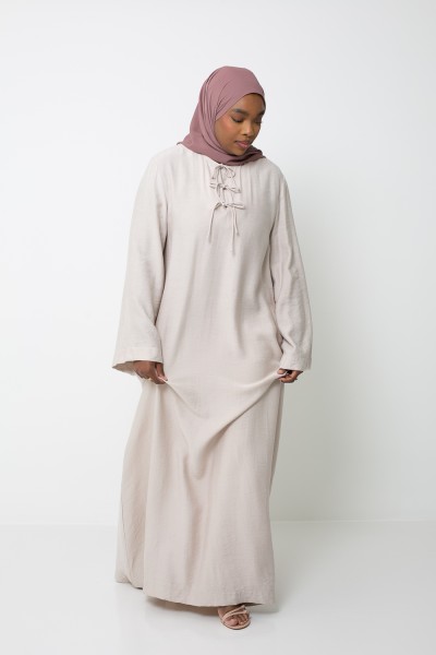 Vestido alto color crema Tanjiya