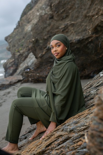 Burkini hiyab largo color caqui