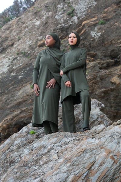 Burkini hiyab largo color caqui