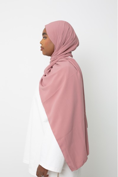 Hijab soie de médine prune rosé