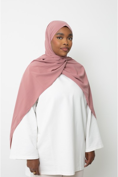 Hijab soie de médine prune rosé