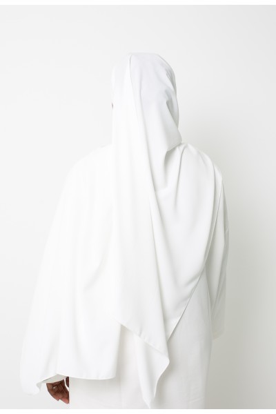 Hiyab listo para atar en seda Medina color blanco roto