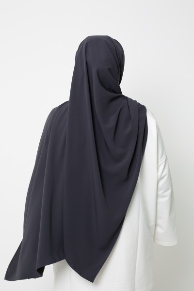 Bindefertiger Hijab aus anthrazitgrauer Medina-Seide