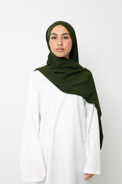 Hijab listo para anudar seda Medina caqui