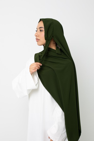 Hijab listo para anudar seda Medina caqui