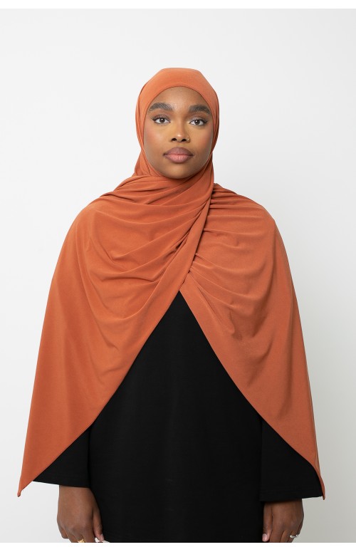 Hijab jersey premium brique