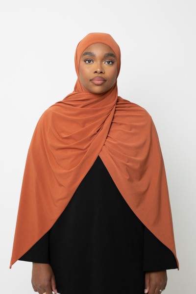 Jersey Hijab premium color terracota
