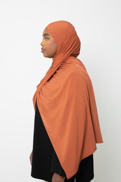 Jersey Hijab premium color terracota