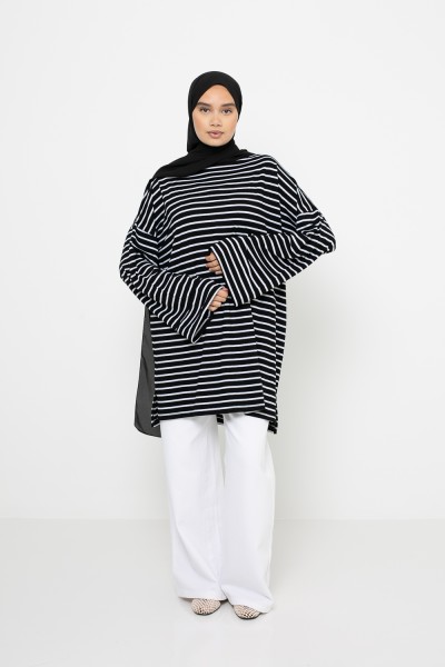Schwarzes Marina-T-Shirt