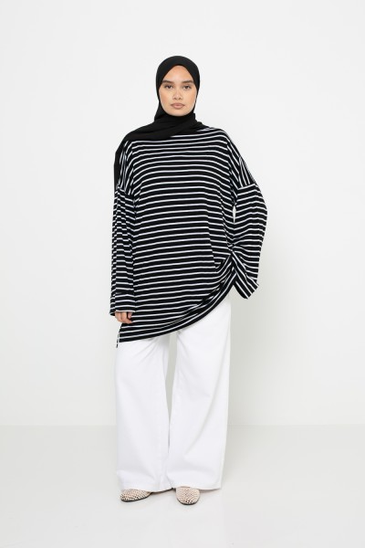 Schwarzes Marina-T-Shirt
