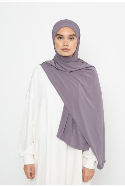 Ready-to-tie hijab Premium purple jersey