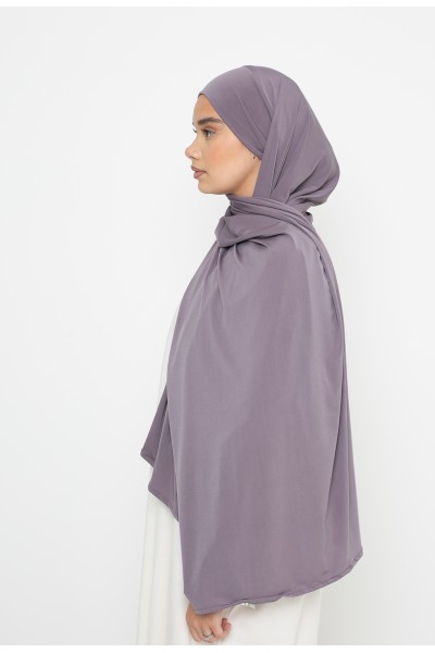 Ready-to-tie hijab Premium purple jersey
