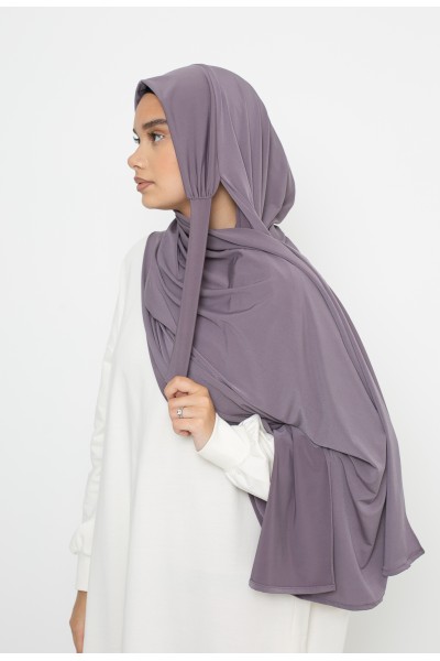 Ready-to-tie hijab Premium purple jersey