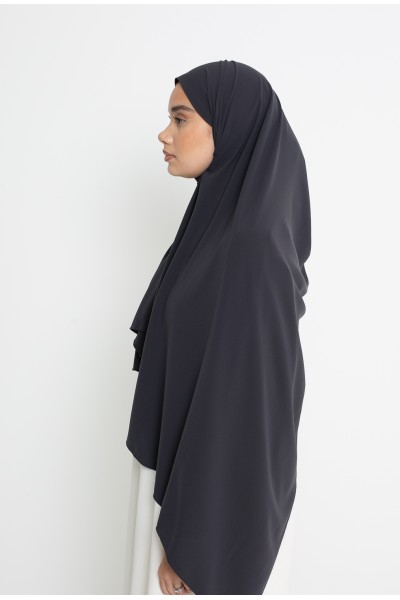 Anthrazitgrauer Hijab aus Medina-Seide
